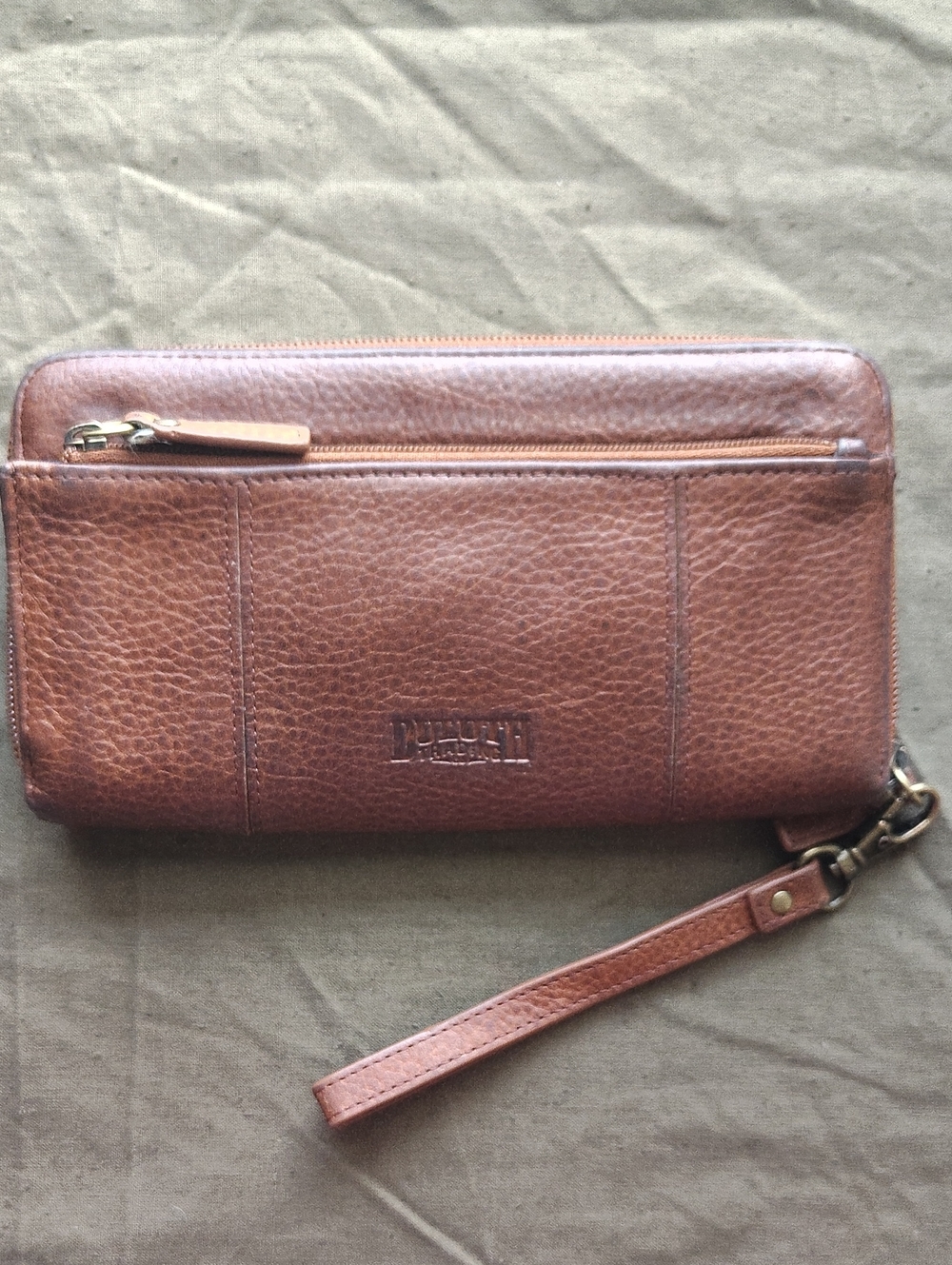 Duluth Trading Brown Lifetime Leather Women's Wallet Wristlet Clutch